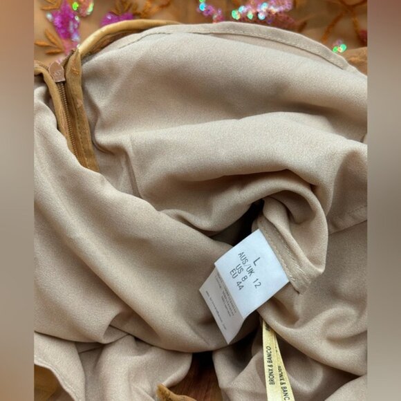 🆕 BRONX & BANCO🧿 NWOT Sicilia Coral Sequin Fluted Hem Maxi Dress, Sz L US 8 - Picture 14 of 14